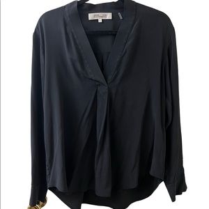 Black 100% silk blouse size Medium